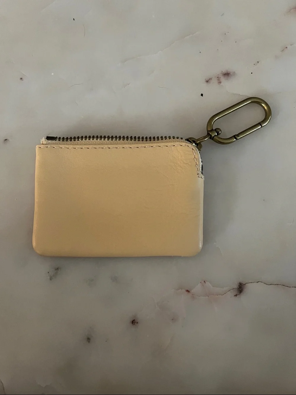 Madewell Small Zip Card Case in Pale Yellow